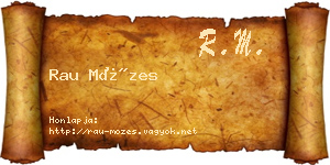 Rau Mózes névjegykártya